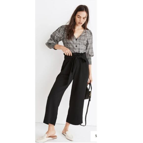 Madewell Tie-Waist Huston Pull-On Crop Pants Size XS - Picture 1 of 8